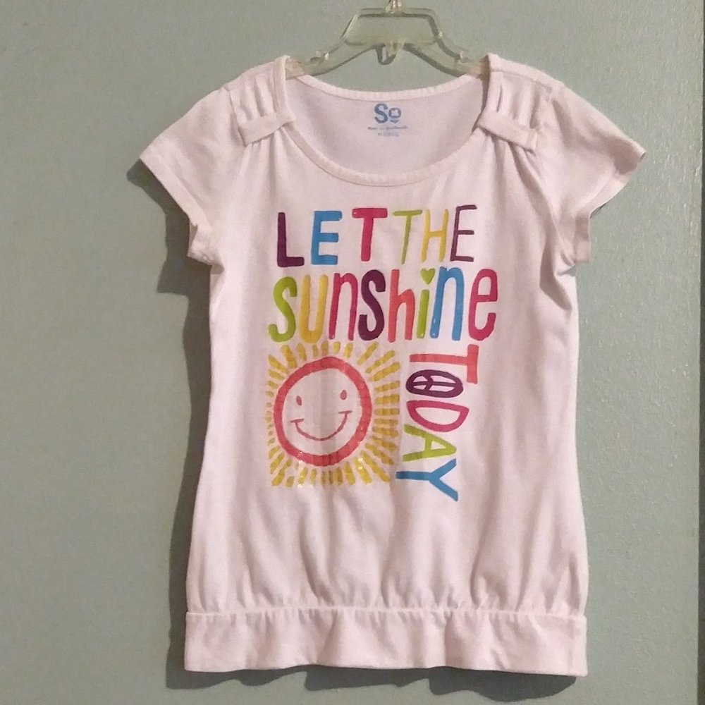 So Girls Top Cotton Graphic "Let The Sunshine Toda